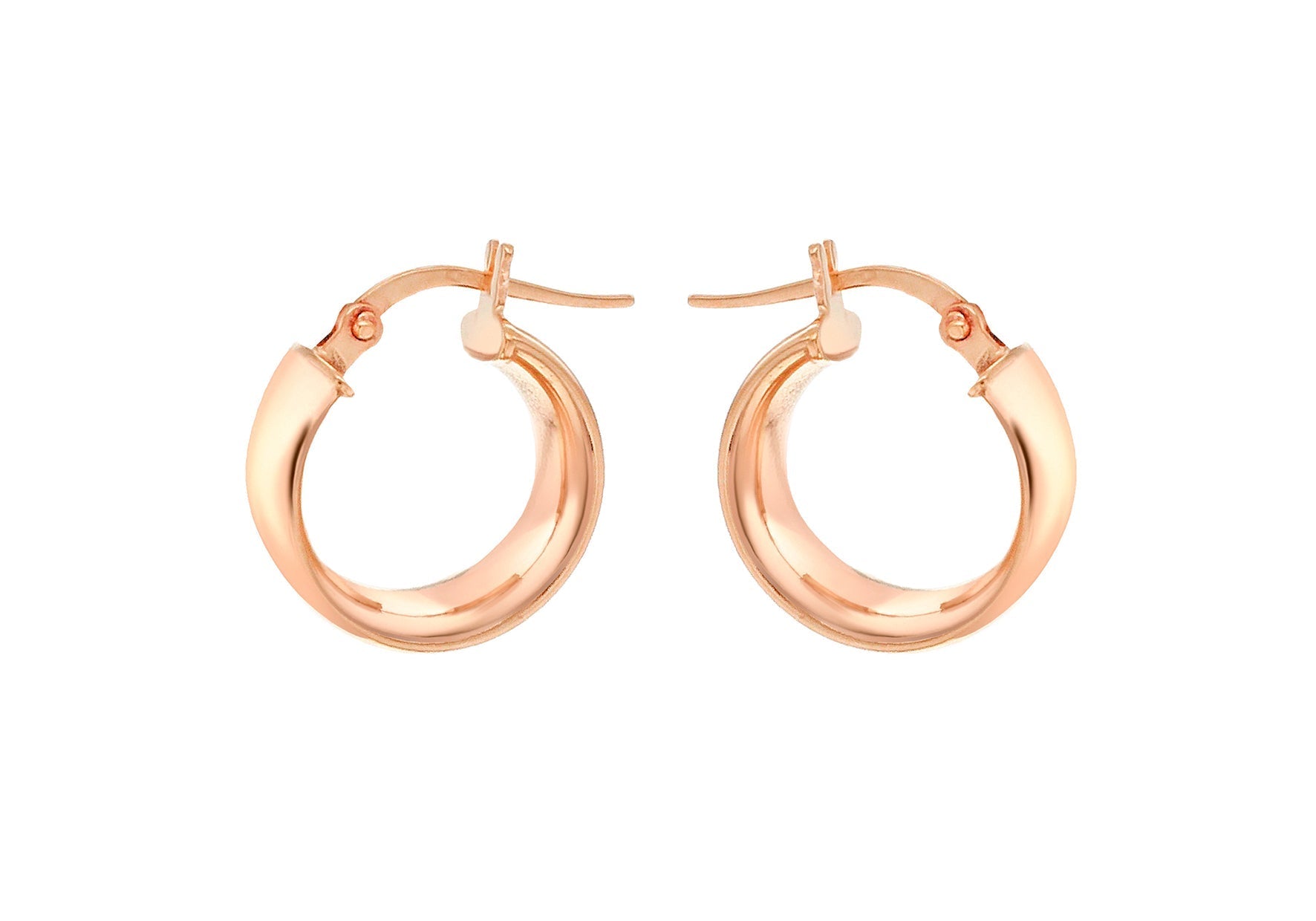 9ct Rose Gold 6mm Band 14mm Creole Earrings