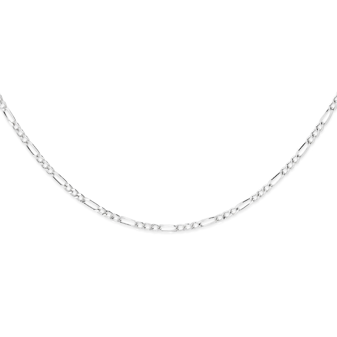 Sterling silver 1:3 figaro link chain