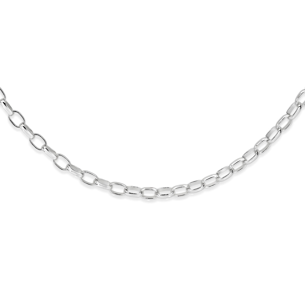 Sterling silver oval belcher link chain