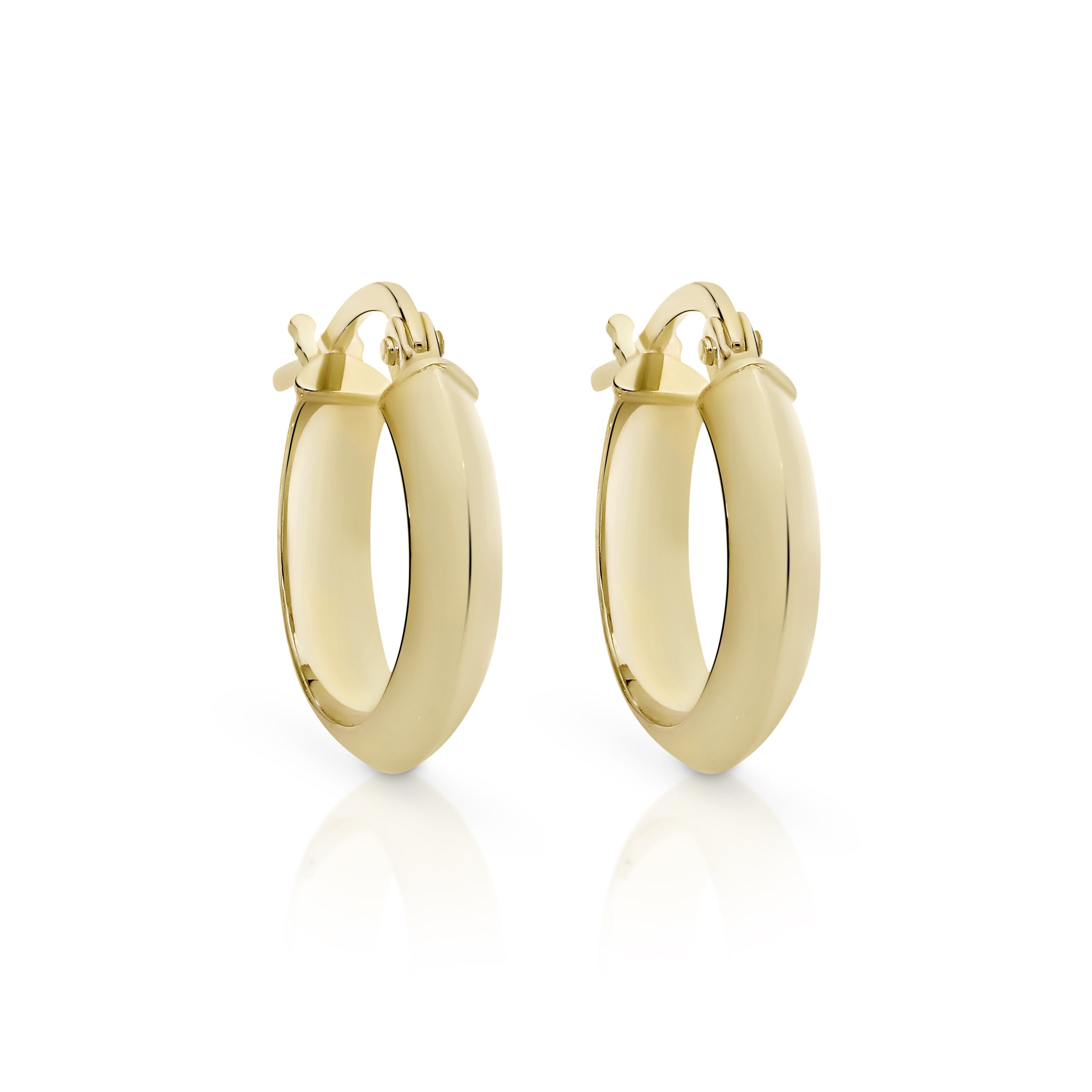 9ct gold half round hoops 10mm