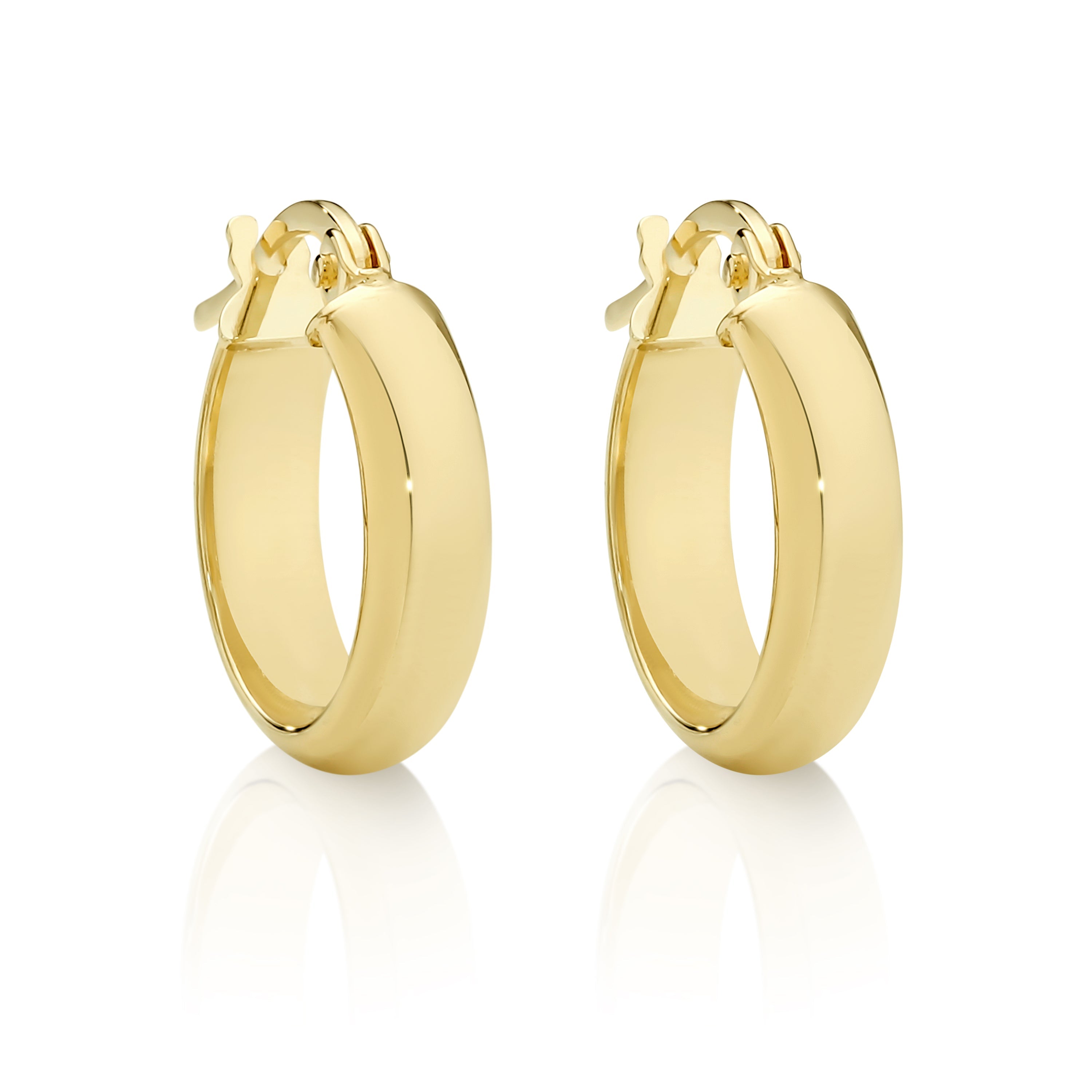 9ct gold half round hoops (10mm)