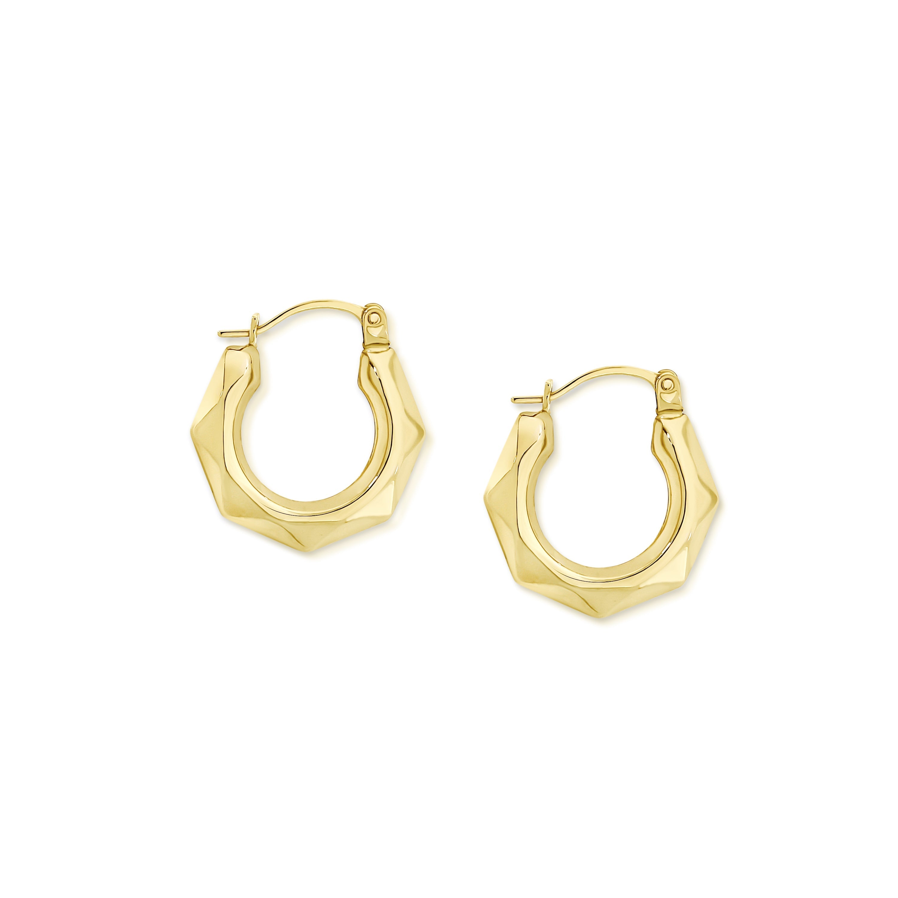 9ct gold geometric hoops (10mm)