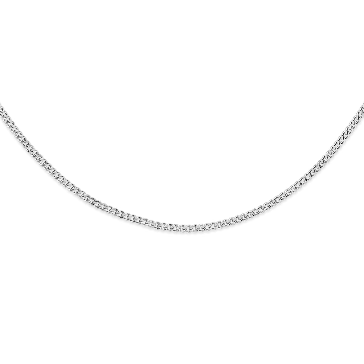 9ct white gold curb chain