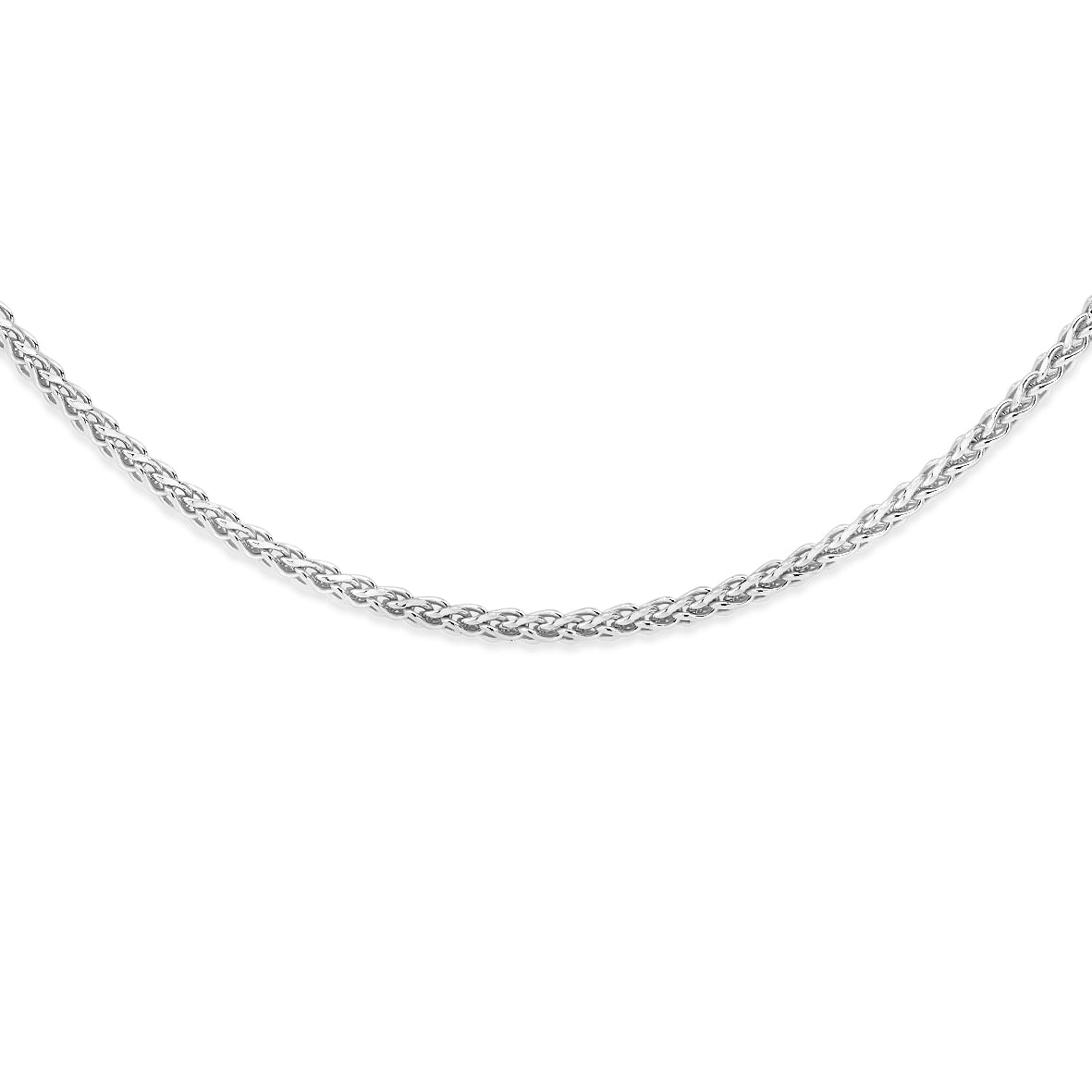 9ct white gold wheat chain