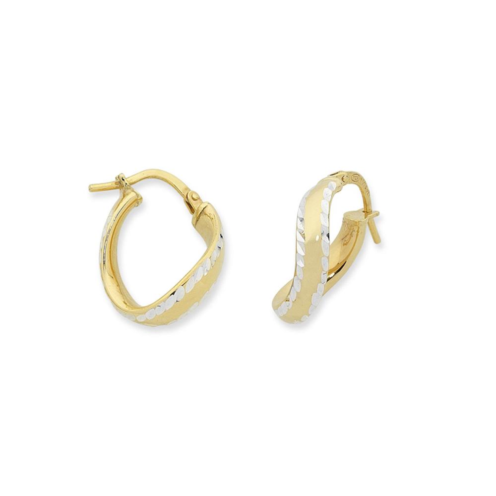 9Ct Gold Silver Filled Hoop Earrings