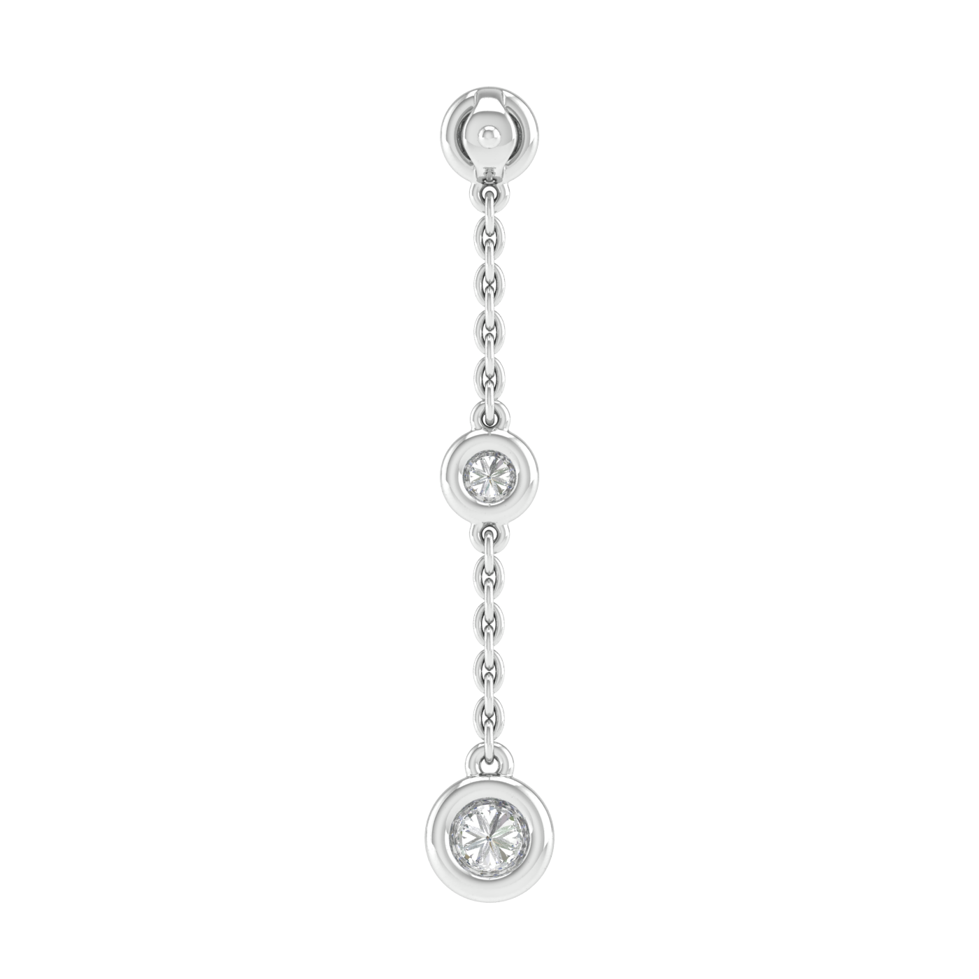 Diamond Chain Earrings with 0.25ct Diamonds in 9ct White Gold