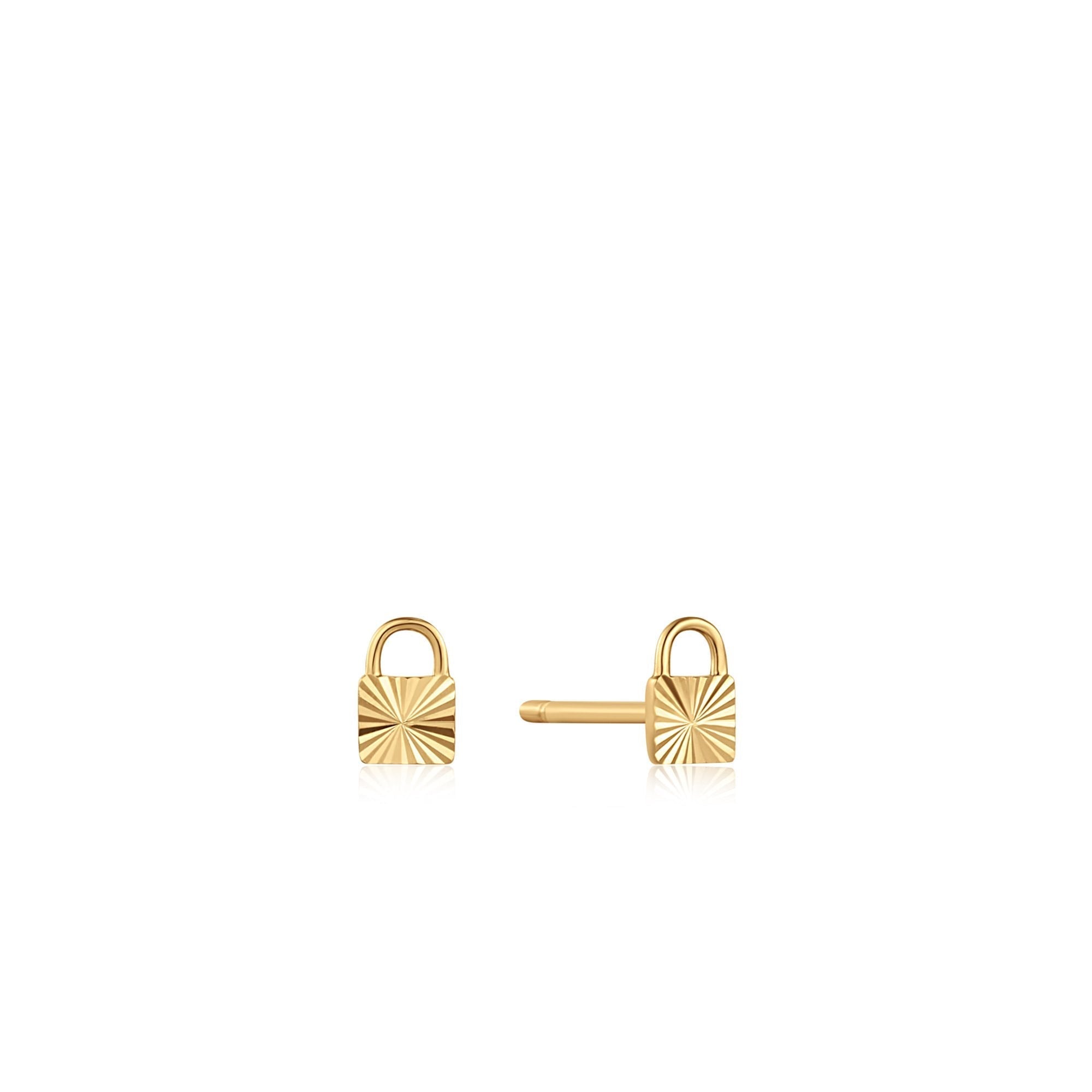 Ania Haie 14ct Gold Padlock Stud Earrings