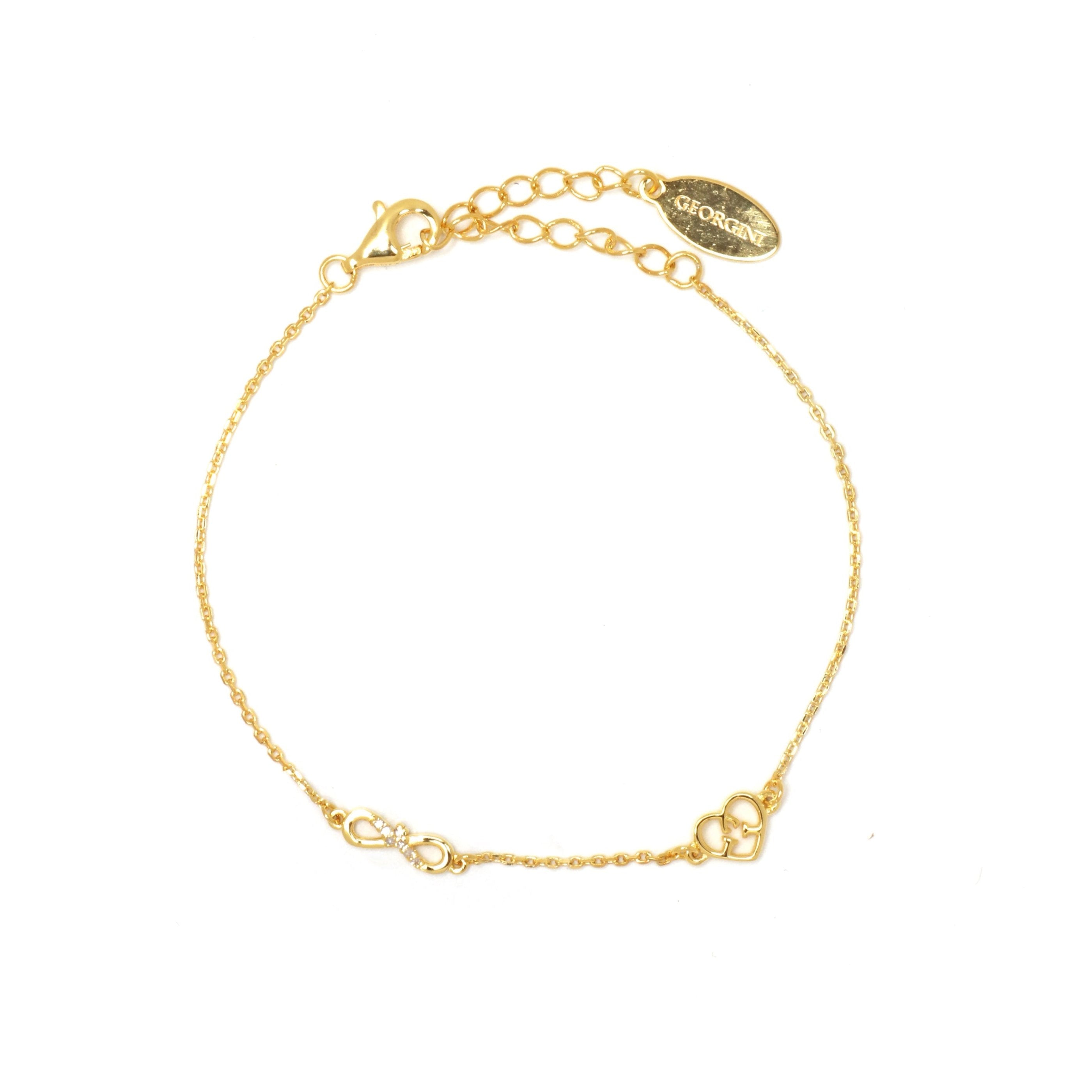 Diamonds by Georgini Seven Natural Diamond Infinity Bracelet Gold