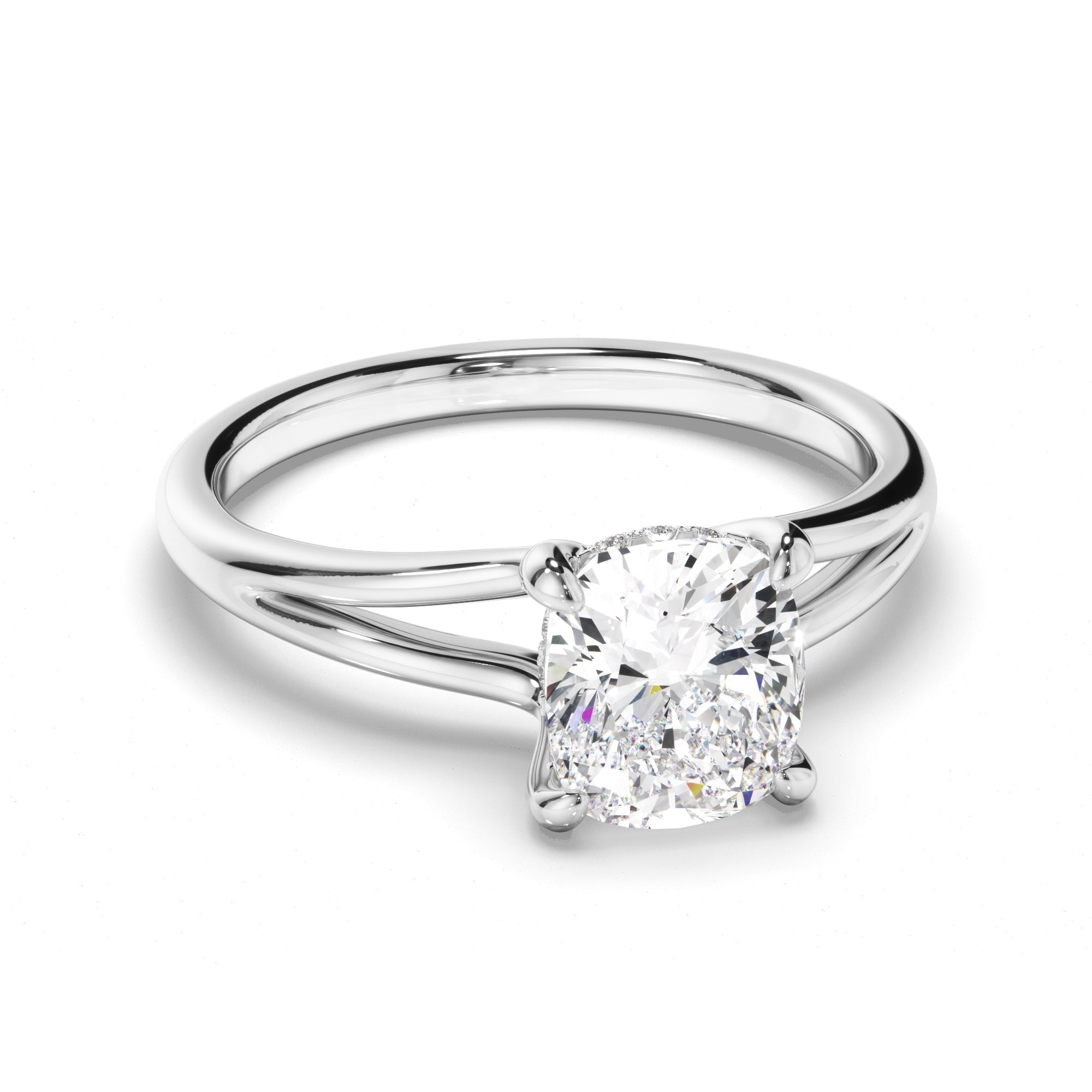 Cushion Cut Diamond Solitaire Engagement Ring