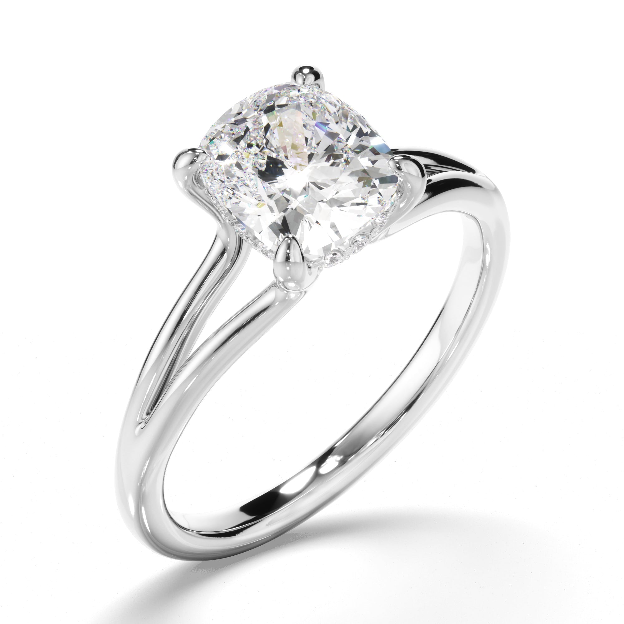 Cushion Cut Diamond Solitaire Engagement Ring