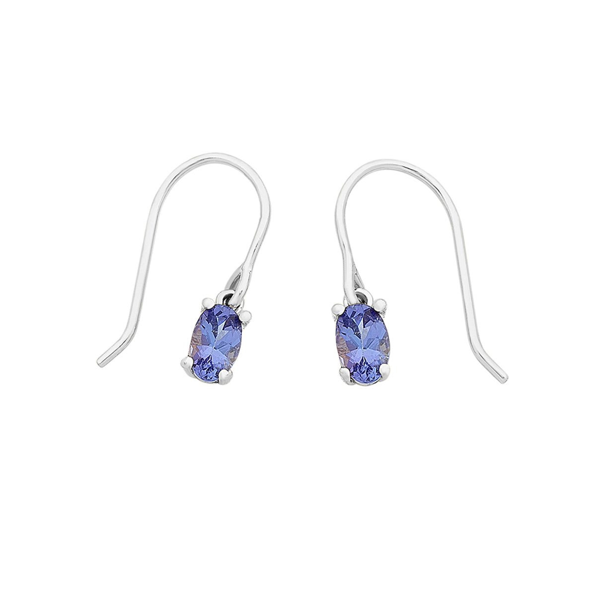 9ct White Gold Tanzanite Earrings