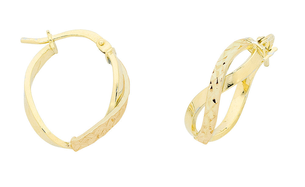 9ct Gold Silver Filled "infinity" Hoop Earrings