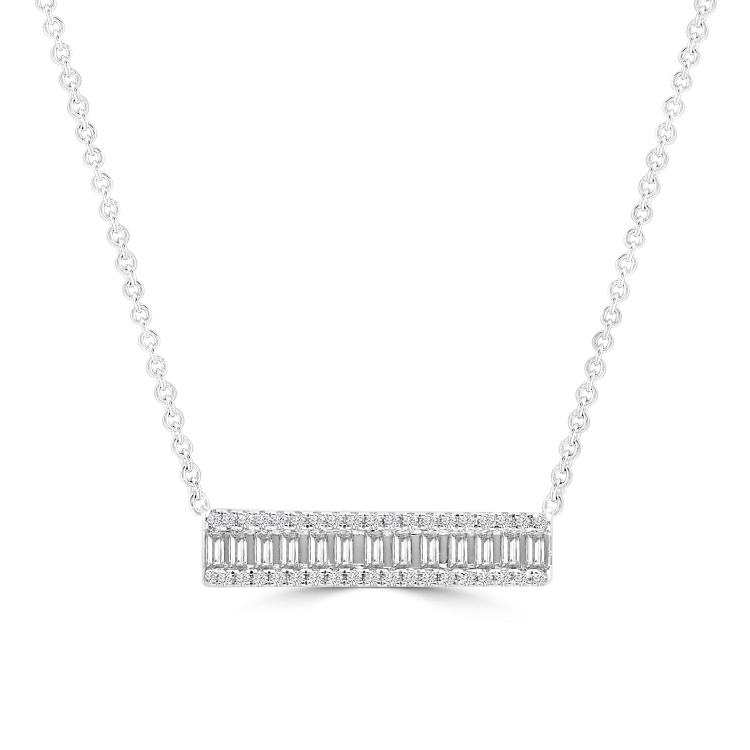 0.18ct HI I1 Diamond Necklace 45cm in 9ct White Gold