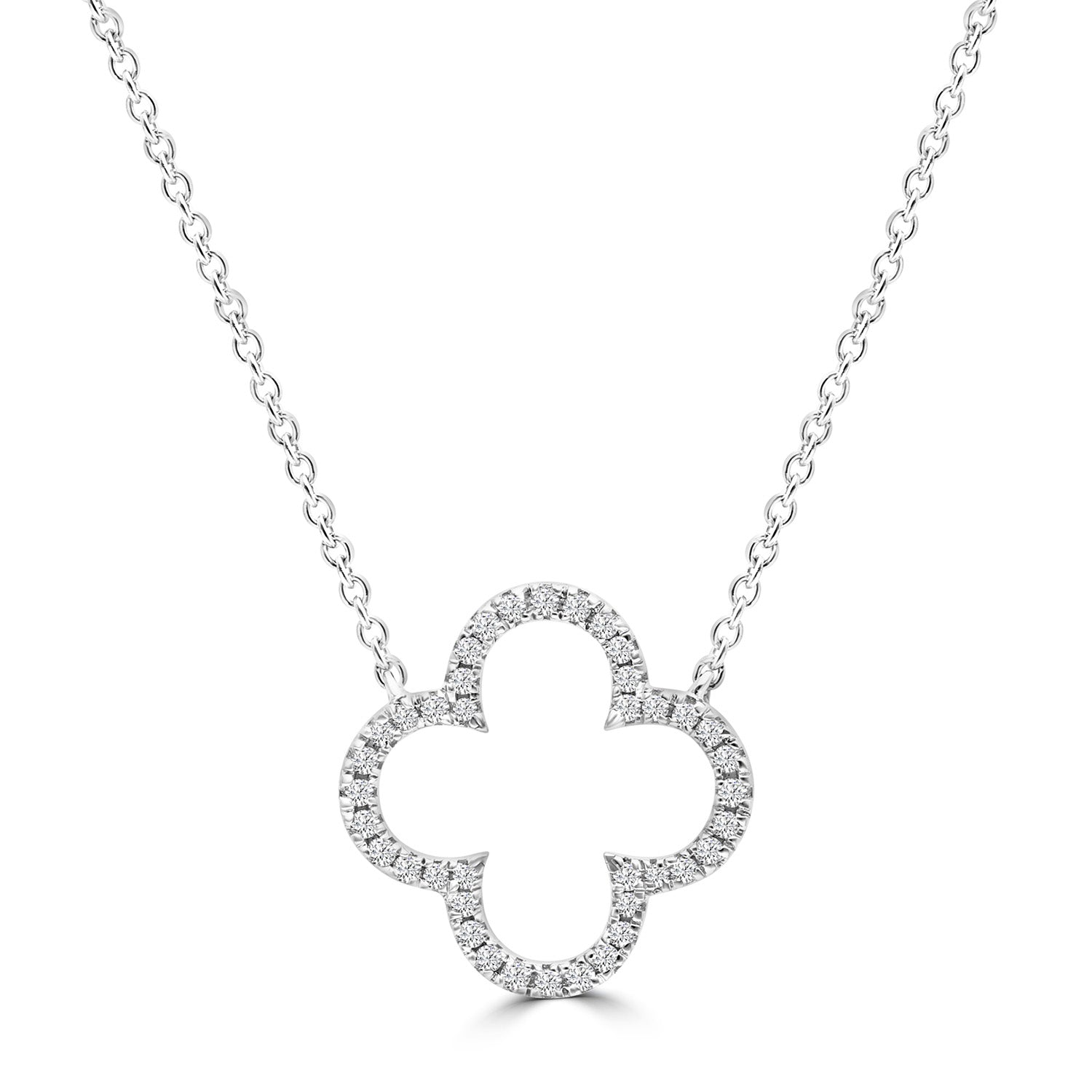 0.12ct HI I1 Diamond Necklace 45cm in 9ct White Gold