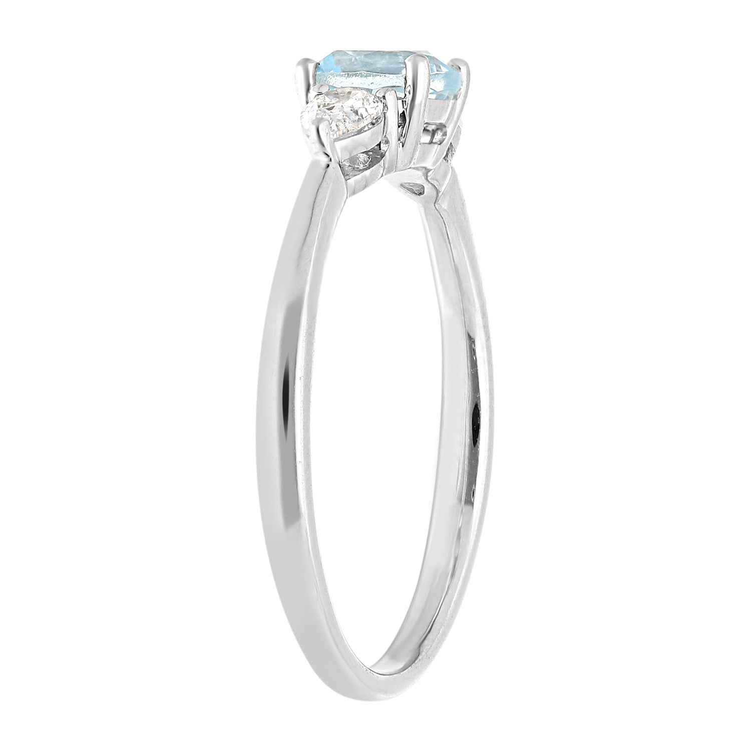 0.20ct HI I1 Diamond and Aquamarine Ring in 9ct White Gold