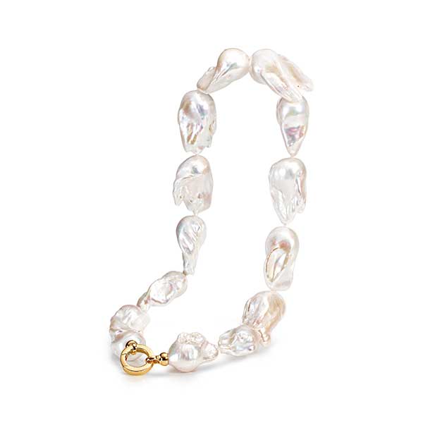 9ct Yellow Gold Freshwater Pearl Baroque Necklace