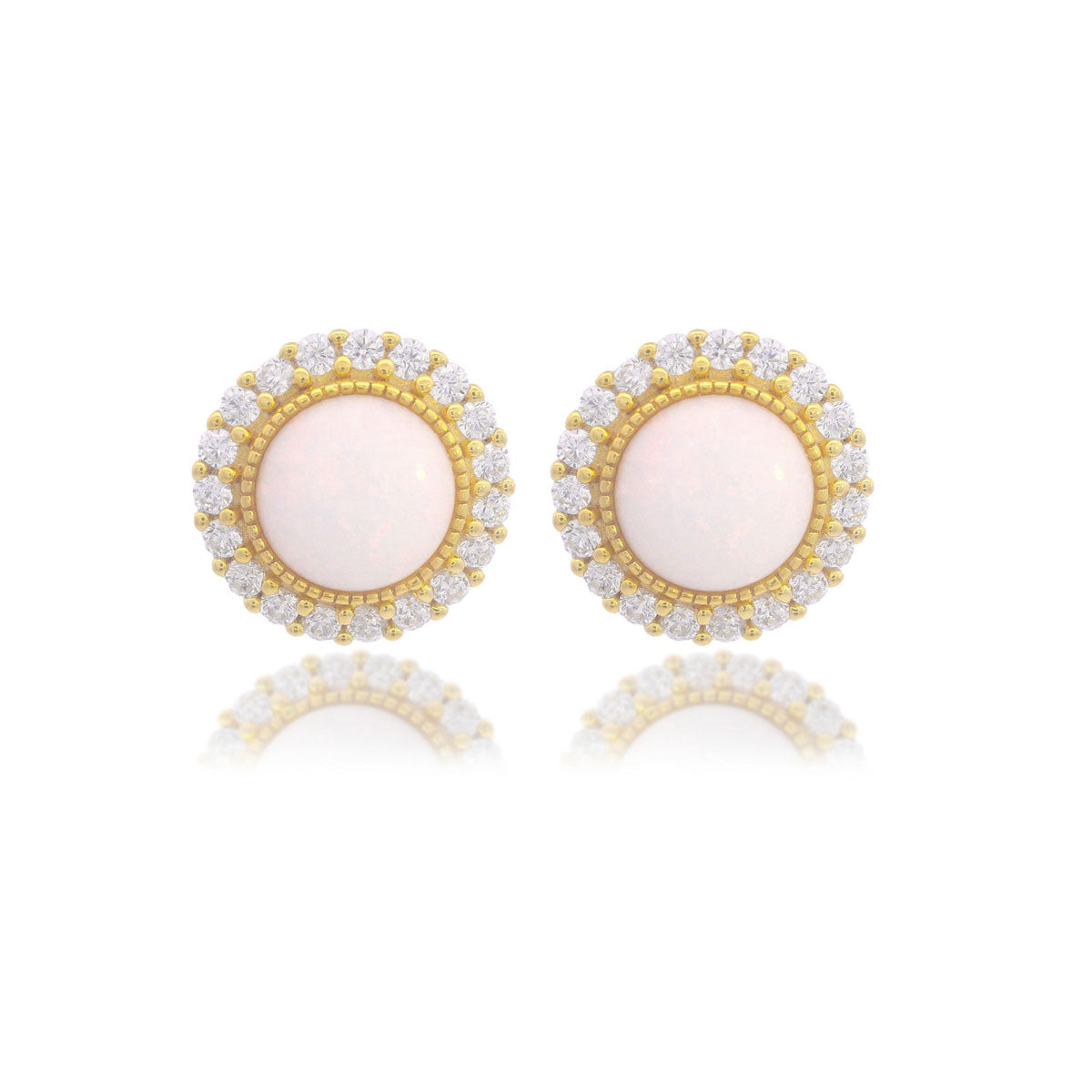 Georgini Opal Glow Marrinawi White Created Opal Earrings Gold