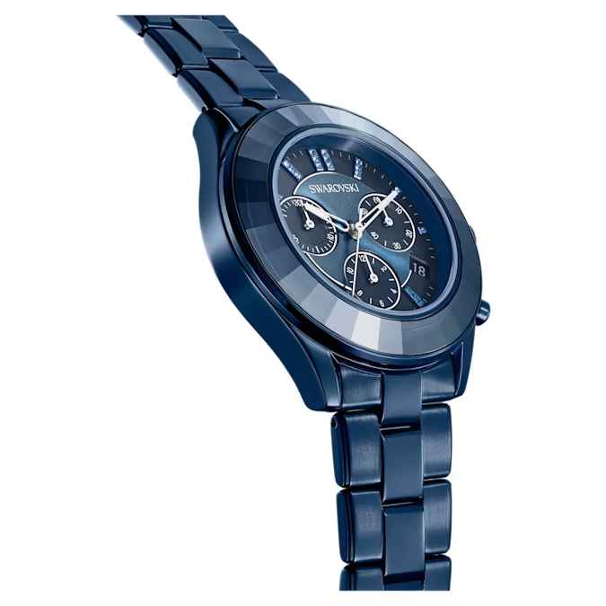 Swarovski Octea Lux Sport watch Swiss Made, Metal bracelet, Blue, Blue finish