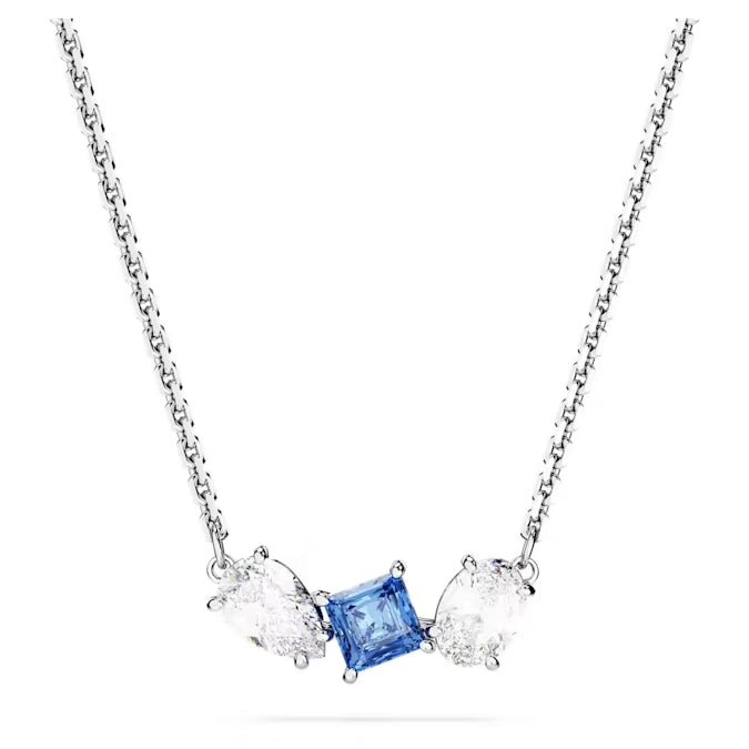 Swarovski Mesmera pendant Mixed cuts, Blue, Rhodium plated