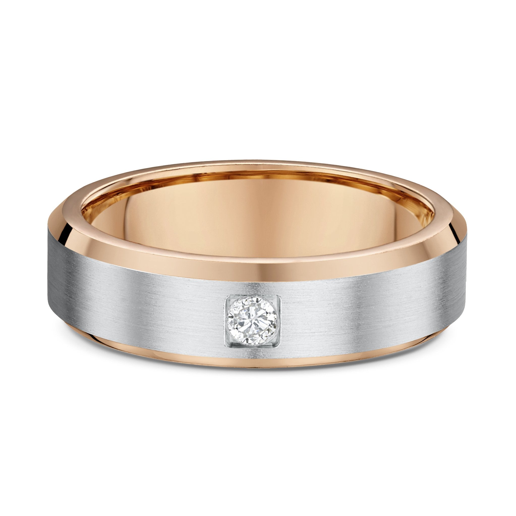 9ct Two Tone White & Rose Gold Wedding Ring